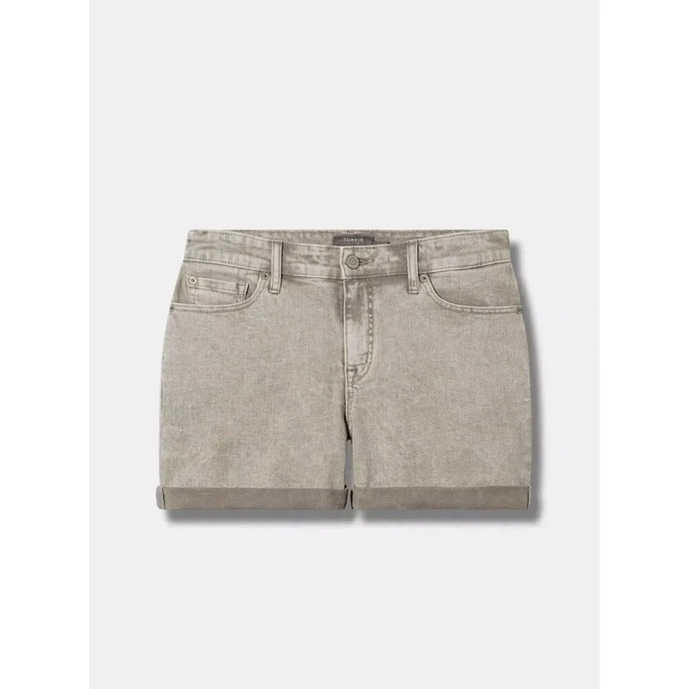Torrid Size 24 Boyfriend Vintage Stretch Mid-Rise 5 Inch‎ Jean Shorts Smokestack